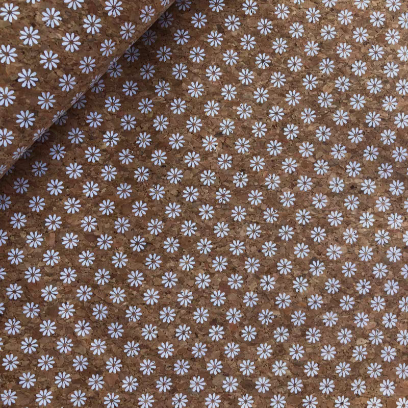 Printed Flower Cork Fabric