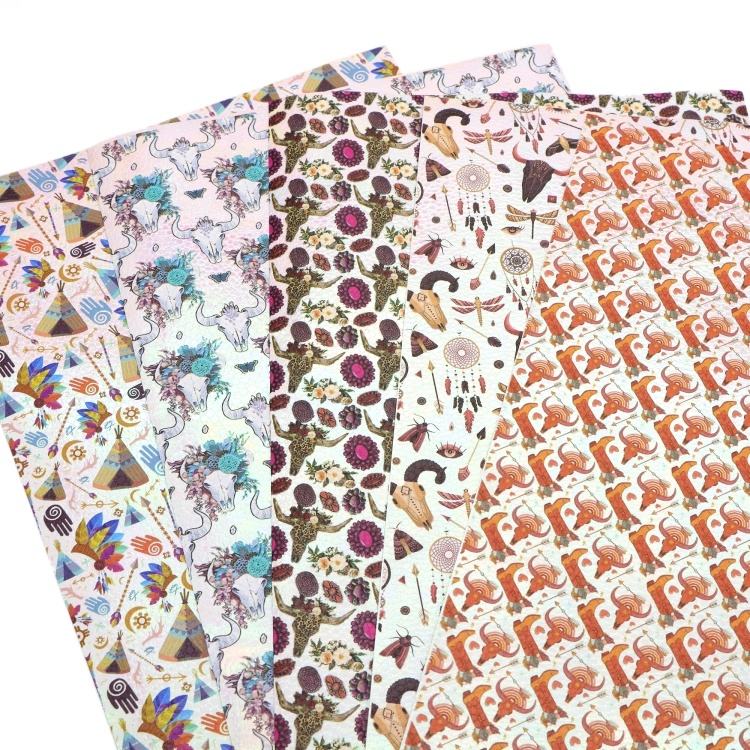 Bat Skull Printed Synthetic Leather