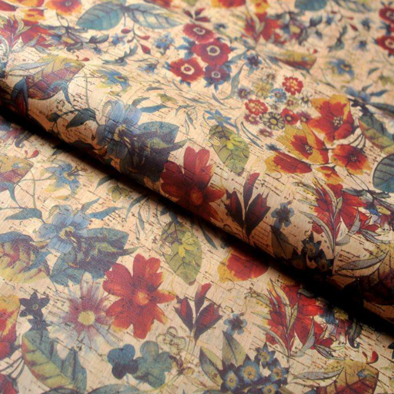 Colorful Flowers Cork Fabric 