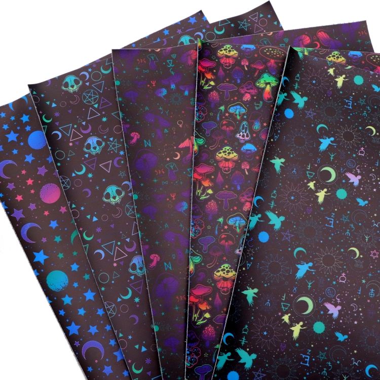 Bat Printed Leather