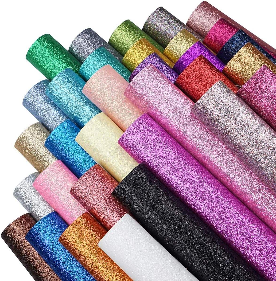Rainbow Glitter Gradual Color Synthetic Leather