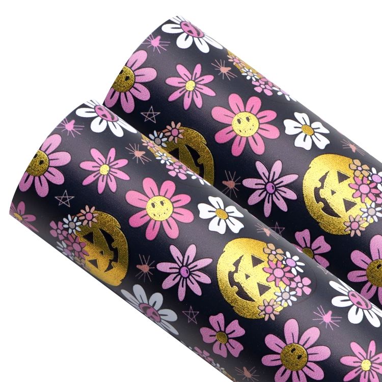 Halloween Pumpkin Faux Leather