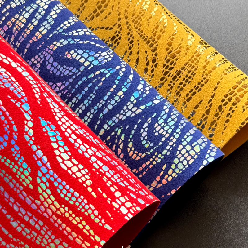 holographic foil leather