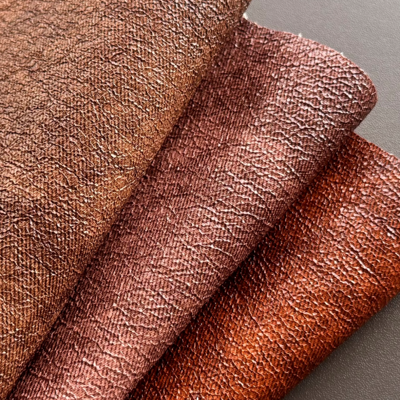 two tone distressed pu leather